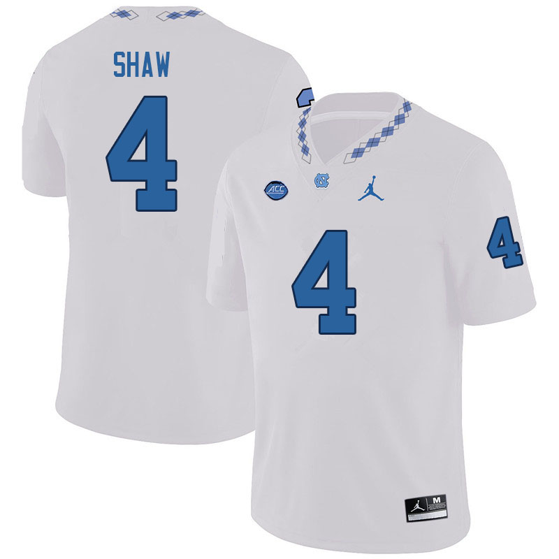 Men #4 Travis Shaw North Carolina Tar Heels College Football Jerseys Sale-White